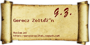 Gerecz Zoltán névjegykártya